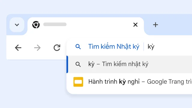 Chrome hiển thị một trang về Kỳ nghỉ đi bộ đường dài khi người dùng tìm Kỳ nghỉ trong phần Dấu trang.